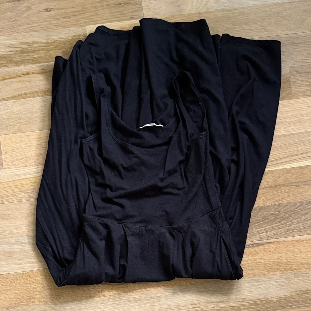 Reformation Rou Knit Sleeveless Midi Dress in Black Jersey - Picture 2 of 4